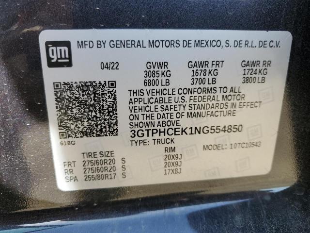 3GTPHCEK1NG554850 GMC Sierra C1500 Elevation