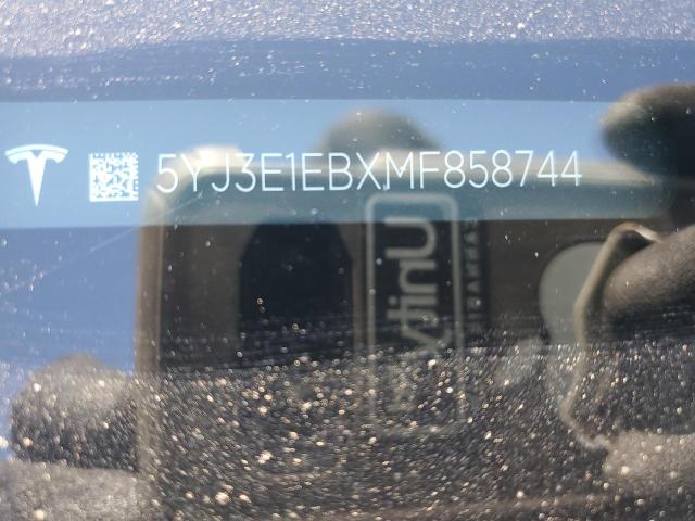 5YJ3E1EBXMF858744 Tesla MODEL 3
