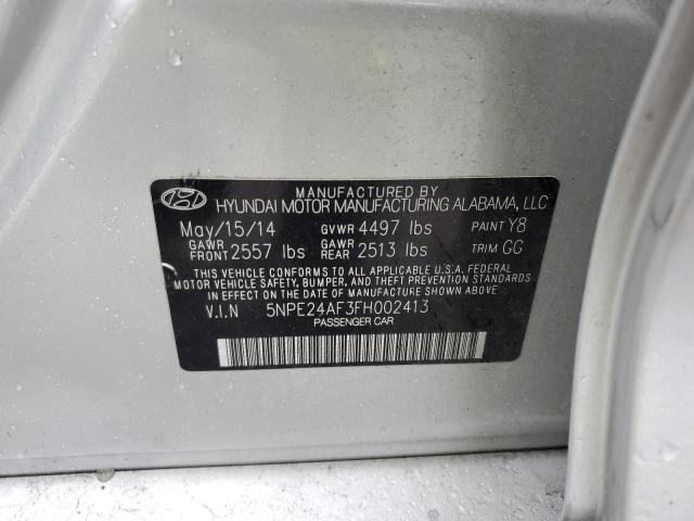 5NPE24AF3FH002413 Hyundai SONATA SE