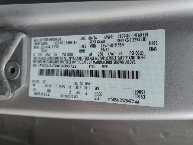 1FMCU9JD0HUB55722 Ford Escape Titanium