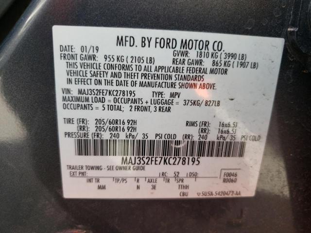 MAJ3S2FE7KC278195 Ford ECOSPORT S