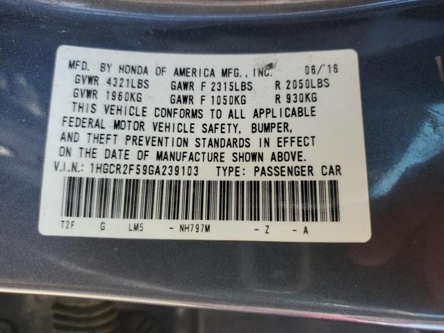 1HGCR2F59GA239103 Honda Accord Sport