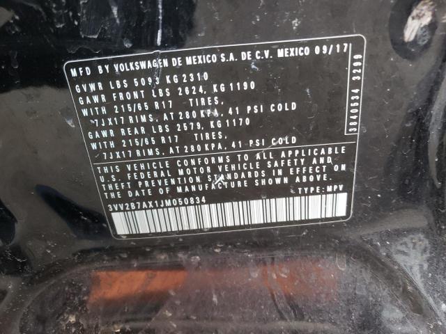 3VV2B7AX1JM050834 Volkswagen TIGUAN SE