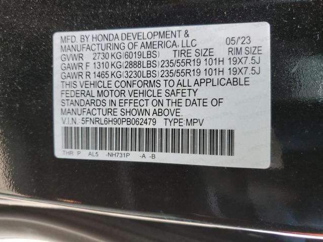 5FNRL6H90PB062479 Honda Odyssey Elite