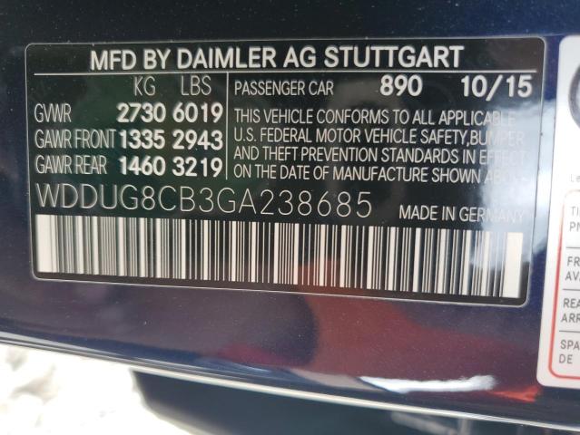 WDDUG8CB3GA238685 Mercedes-Benz S 550