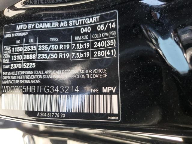 WDCGG5HB1FG343214 Mercedes-Benz GLK 350