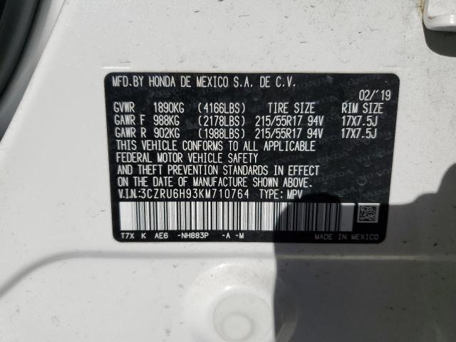 3CZRU6H93KM710764 Honda Hr-v Touring