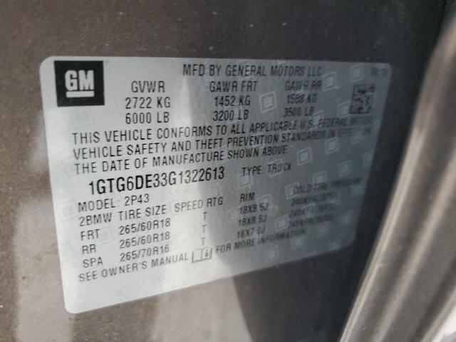 1GTG6DE33G1322613 GMC CANYON SLT