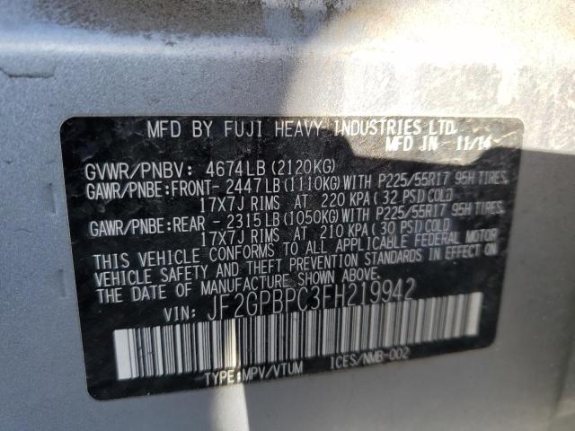 JF2GPBPC3FH219942 Subaru Xv Crosstrek 2.0i Hybrid Touring