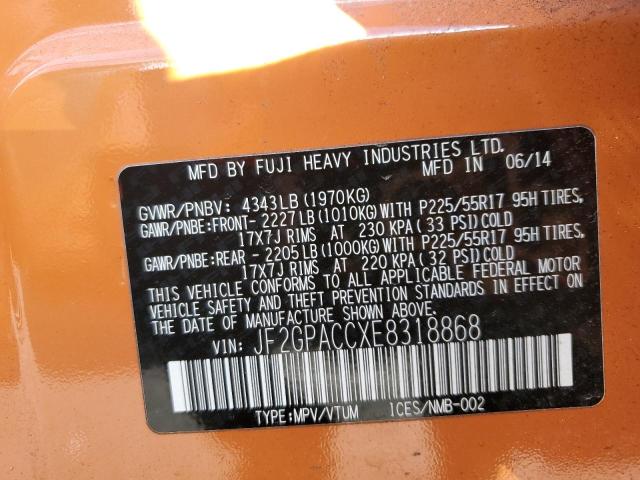 JF2GPACCXE8318868 Subaru Xv Crosstrek 2.0 Premium