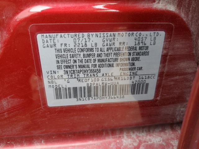 3N1CB7AP0HY366458 Nissan Sentra Sr Turbo
