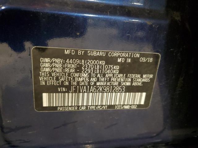 JF1VA1A62K9812853 Subaru WRX