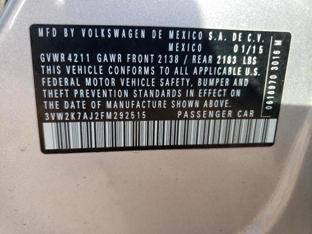 3VW2K7AJ2FM292515 Volkswagen JETTA BASE