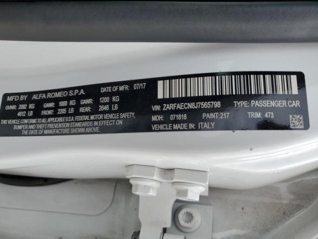 ZARFAECN8J7565798 Alfa Romeo GIULIA TI