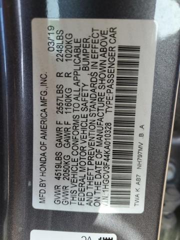 1HGCV3F44KA010328 Honda Accord Hybrid Ex