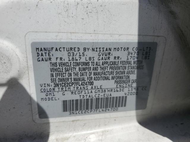 3N1CE2CP7FL424700 Nissan Versa Note S