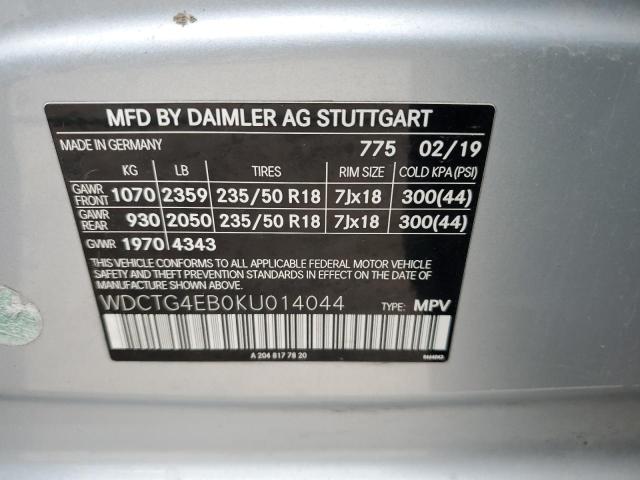 WDCTG4EB0KU014044 Mercedes-Benz GLA 250