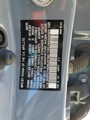 SHHFK7H42MU201943 Honda Civic Sport