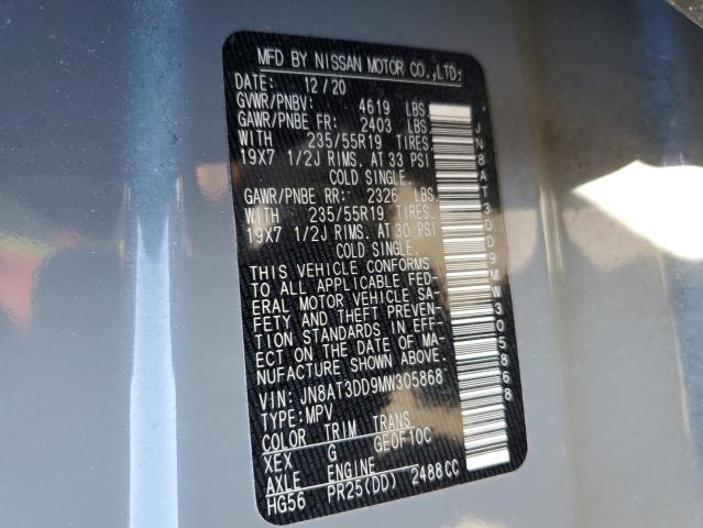 JN8AT3DD9MW305868 Nissan Rogue Platinum