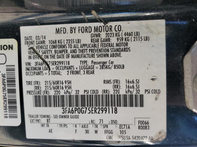 3FA6P0G75ER299118 Ford FUSION S