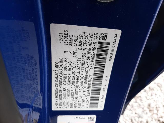 2HGFE2F56NH558076 Honda Civic Sport