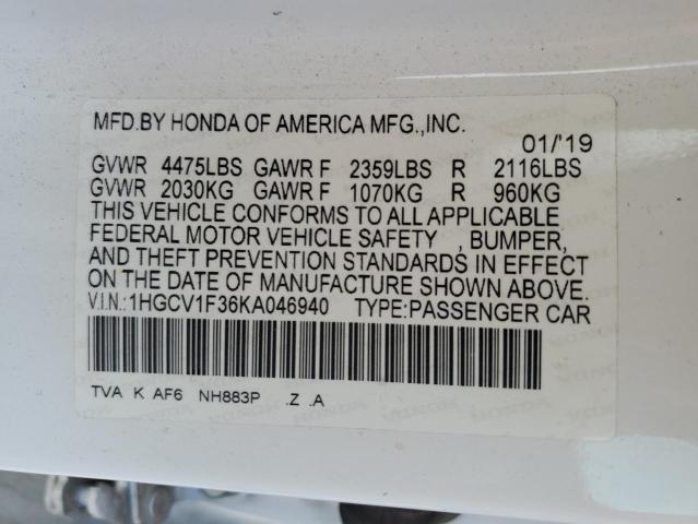 1HGCV1F36KA046940 Honda Accord Sport
