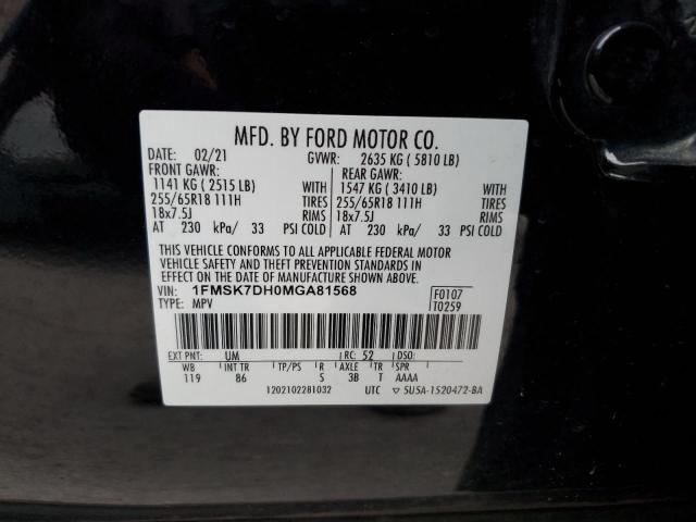 1FMSK7DH0MGA81568 Ford EXPLORER XLT