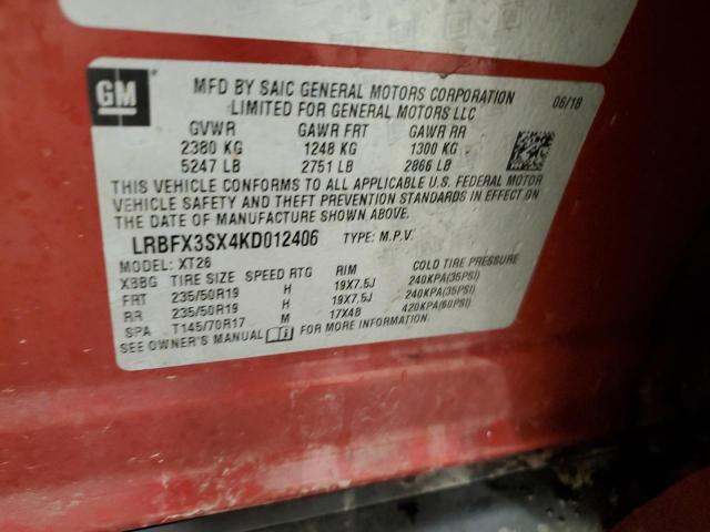 LRBFX3SX4KD012406 Buick Envision Premium