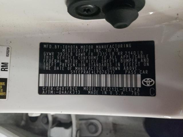 5YFEPRAE4LP076217 Toyota COROLLA LE