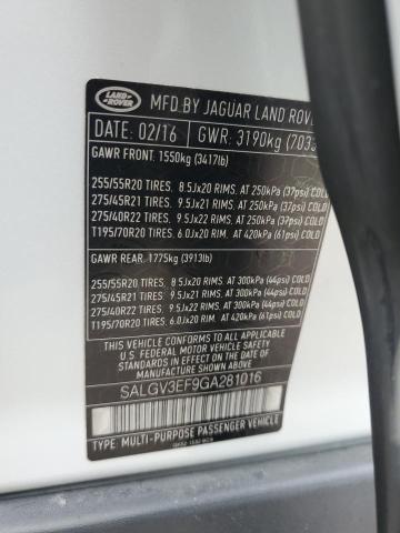SALGV3EF9GA281016 Land Rover Range Rover Autobiography