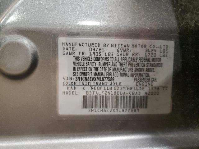 3N1CN8EVXML877589 Nissan VERSA SV