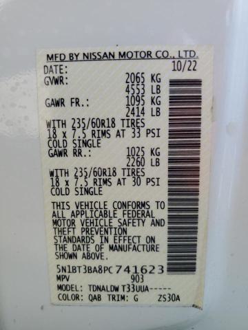 5N1BT3BA8PC741623 Nissan ROGUE SV