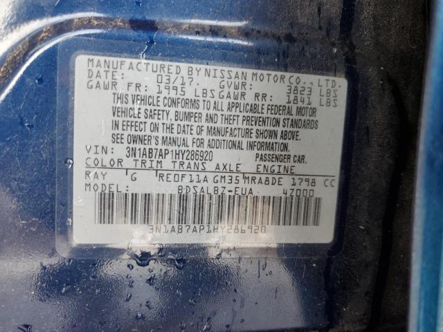 3N1AB7AP1HY286920 Nissan SENTRA S
