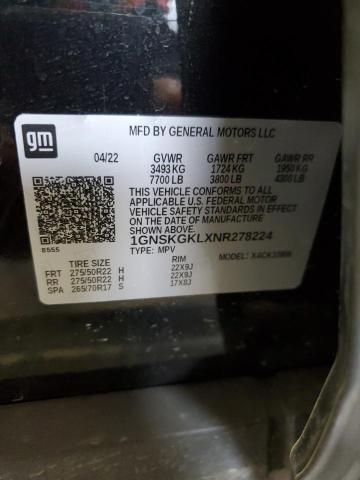 1GNSKGKLXNR278224 Chevrolet Suburban K1500 High Country
