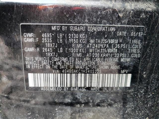 4S4BSAKC1H3405225 Subaru Outback 2.5i Limited