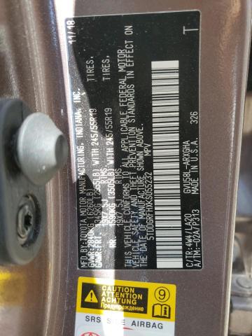 5TDDGRFHXKS055232 Toyota Highlander Hybrid Limited