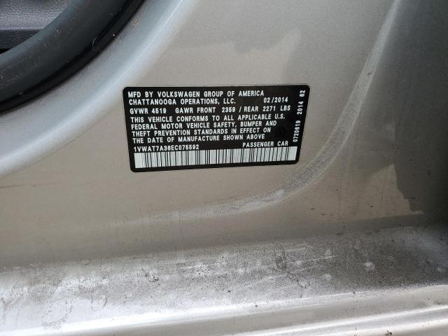 1VWAT7A36EC075592 Volkswagen PASSAT S