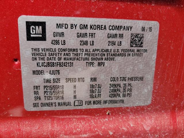 KL4CJBSB1FB242131 Buick Encore Convenience
