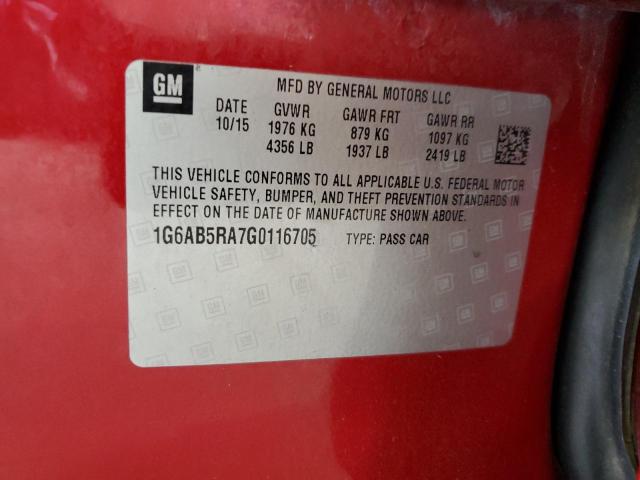 1G6AB5RA7G0116705 Cadillac ATS LUXURY