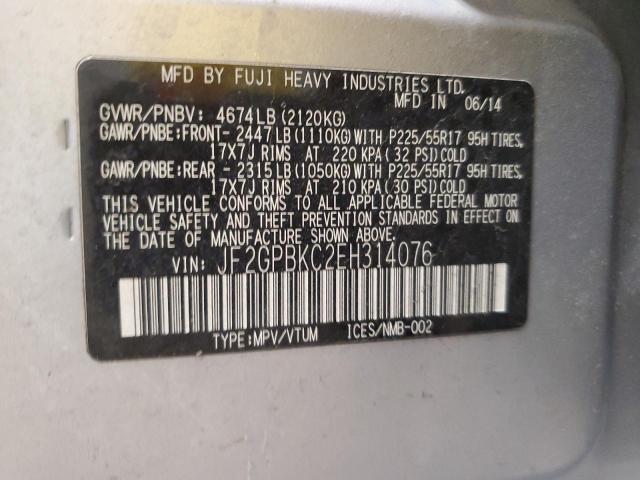 JF2GPBKC2EH314076 Subaru Xv Crosstrek 2.0i Hybrid Touring