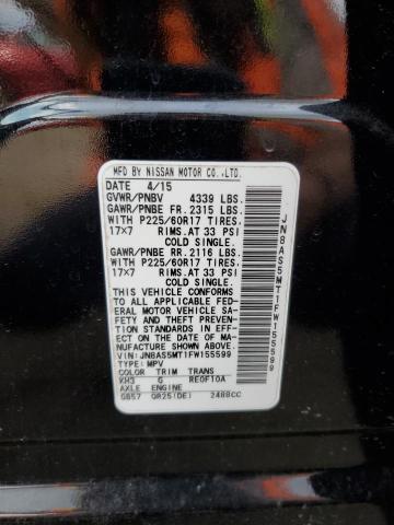 JN8AS5MT1FW155599 Nissan Rogue Select S