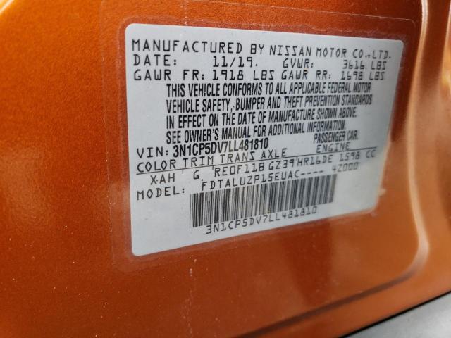 3N1CP5DV7LL481810 Nissan KICKS SR