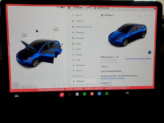 7SAYGDEE1PA136420 Tesla Model Y