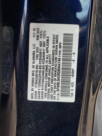5FNRL5H39GB044746 Honda ODYSSEY SE