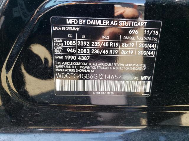WDCTG4GB6GJ214657 Mercedes-Benz Gla 250 4matic