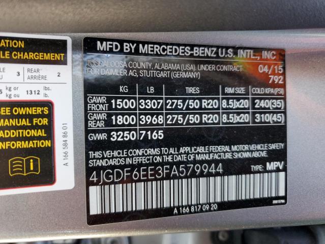4JGDF6EE3FA579944 Mercedes-Benz Gl 450 4matic