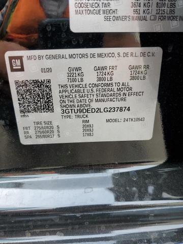3GTU9DED2LG237874 GMC Sierra K1500 Slt