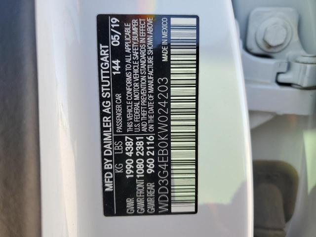 WDD3G4EB0KW024203 Mercedes-Benz A 220