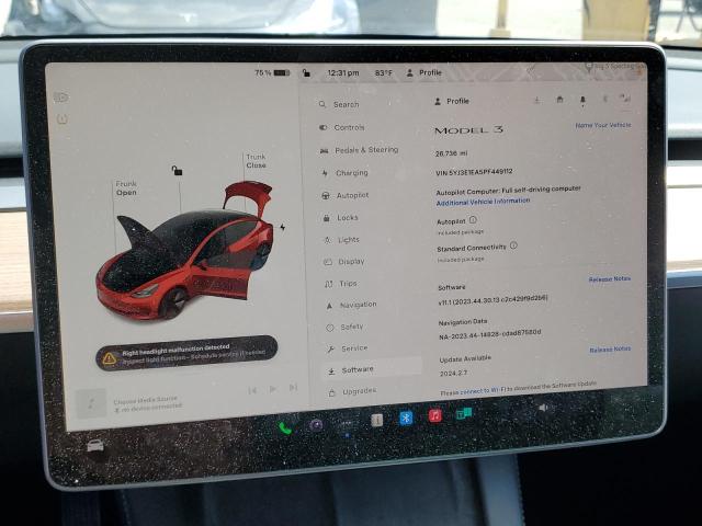 5YJ3E1EA5PF449112 Tesla MODEL 3