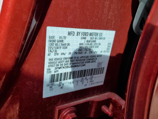 3FMTK3SU0NMA01240 Ford Mustang Mach-e Premium